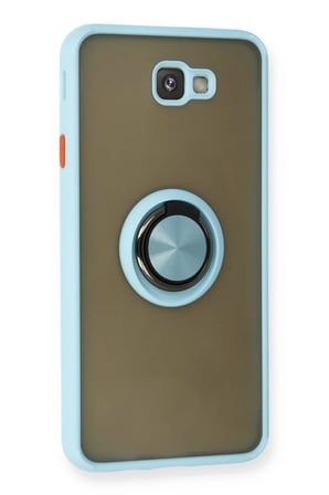 Newface Samsung Galaxy J7 Prime Kılıf Montreal Yüzüklü Silikon Kapak - Buz Mavi