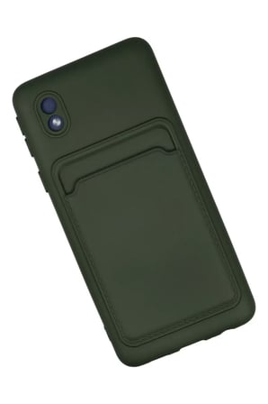 Newface Samsung Galaxy A01 Core Kılıf Kelvin Kartvizitli Silikon - Koyu Yeşil