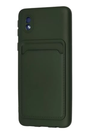 Newface Samsung Galaxy A01 Core Kılıf Kelvin Kartvizitli Silikon - Koyu Yeşil