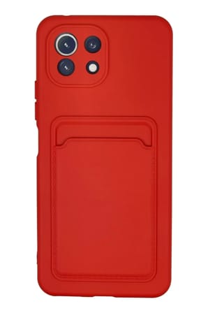 Newface Xiaomi Mİ 11 Lite Kılıf Kelvin Kartvizitli Silikon - Kırmızı