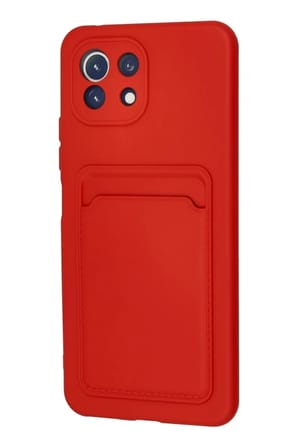 Newface Xiaomi Mİ 11 Lite Kılıf Kelvin Kartvizitli Silikon - Kırmızı