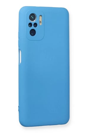 Newface Xiaomi Redmi Note 10 Kılıf Nano içi Kadife Silikon - Mavi