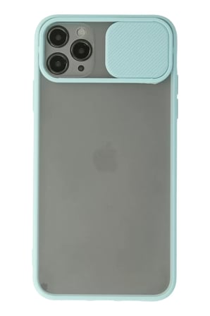 Newface Apple iPhone 11 Pro Max Kılıf Palm Buzlu Kamera Sürgülü Silikon - Turkuaz