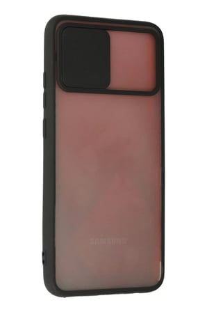 Newface Samsung Galaxy A02S Kılıf Palm Buzlu Kamera Sürgülü Silikon - Siyah