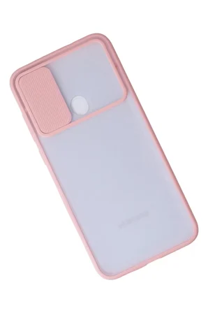 Newface Samsung Galaxy A11 Kılıf Palm Buzlu Kamera Sürgülü Silikon - Pembe