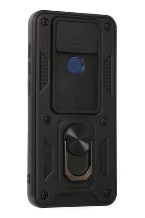 Newface Xiaomi Redmi Note 9 Kılıf Pars Lens Yüzüklü Silikon - Siyah
