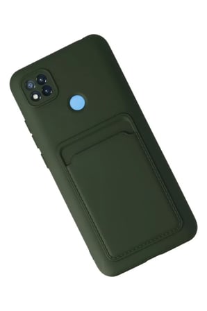Newface Xiaomi Redmi 9C Kılıf Kelvin Kartvizitli Silikon - Koyu Yeşil