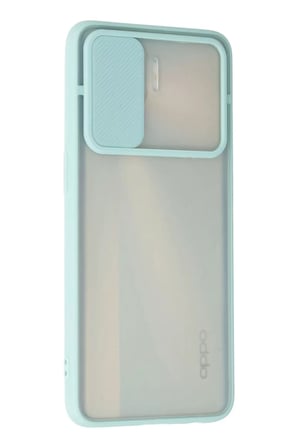 Newface Oppo Reno 4 Lite Kılıf Palm Buzlu Kamera Sürgülü Silikon - Turkuaz