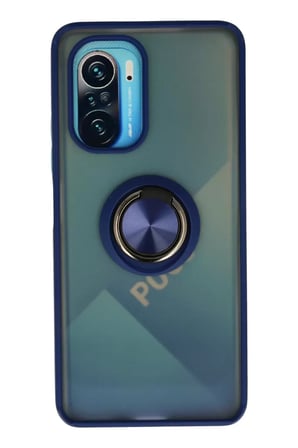 Newface Xiaomi Redmi K40 Kılıf Montreal Yüzüklü Silikon Kapak - Lacivert