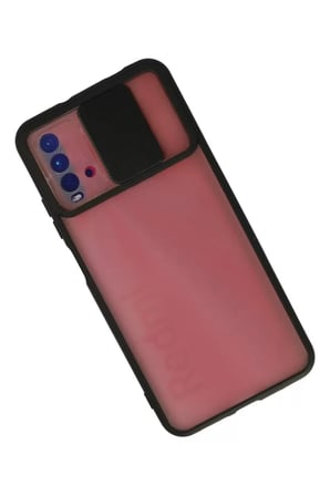 Newface Xiaomi Redmi 9T Kılıf Palm Buzlu Kamera Sürgülü Silikon - Siyah