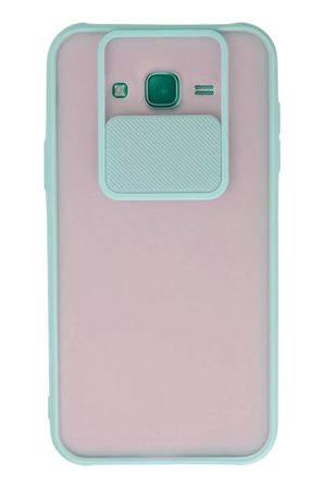 Newface Samsung Galaxy J7 Kılıf Palm Buzlu Kamera Sürgülü Silikon - Turkuaz