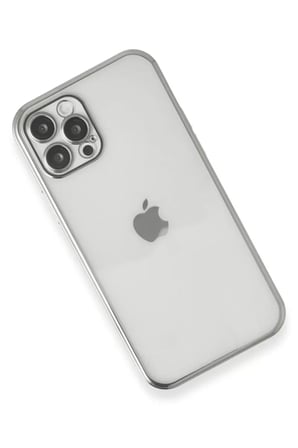 Newface Apple iPhone 12 Pro Kılıf Razer Lensli Silikon - Gümüş