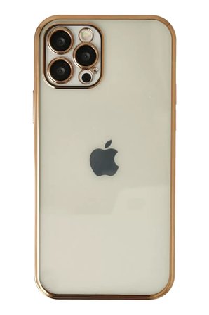 Newface Apple iPhone 12 Pro Max Kılıf Razer Lensli Silikon - Gold