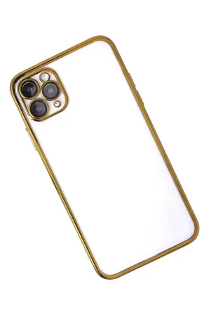 Newface Apple iPhone 11 Pro Kılıf Razer Lensli Silikon - Gold