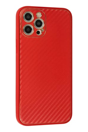 Newface Apple iPhone 12 Pro Kılıf Coco Karbon Silikon - Kırmızı