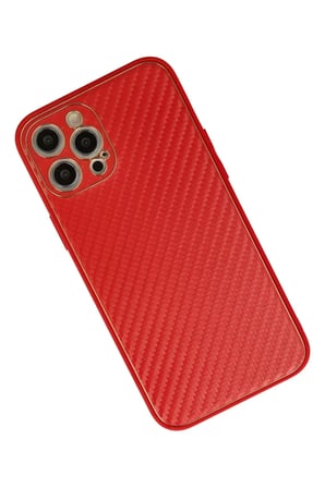 Newface Apple iPhone 12 Pro Kılıf Coco Karbon Silikon - Kırmızı