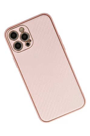 Newface Apple iPhone 12 Pro Max Kılıf Coco Karbon Silikon - Pembe