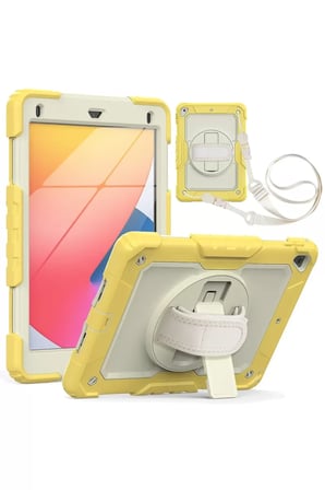 Newface Apple iPad 5 Air 9.7 Kılıf Strap New Tablet Kapak - Sarı