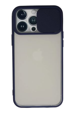 Newface Apple iPhone 13 Pro Max Kılıf Palm Buzlu Kamera Sürgülü Silikon - Lacivert