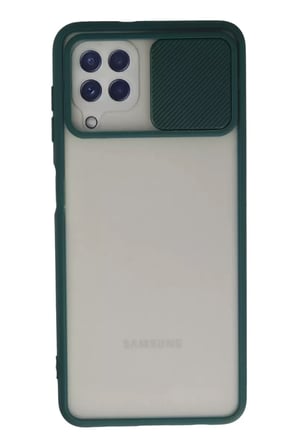 Newface Samsung Galaxy A22 Kılıf Palm Buzlu Kamera Sürgülü Silikon - Yeşil