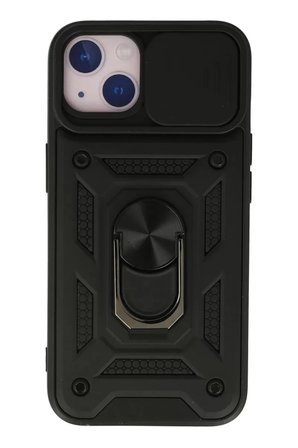 Newface Apple iPhone 13 Kılıf Pars Lens Yüzüklü Silikon - Siyah
