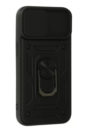 Newface Apple iPhone 13 Kılıf Pars Lens Yüzüklü Silikon - Siyah