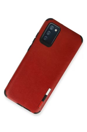 Newface Samsung Galaxy A03S Kılıf Loop Deri Silikon - Kırmızı