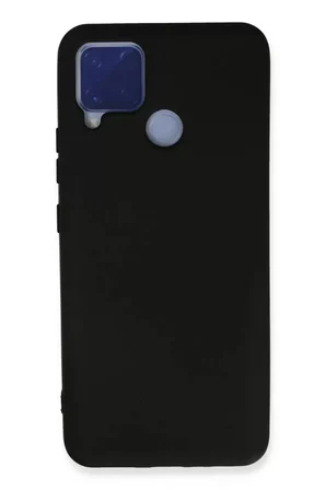 Newface Realme C15 Kılıf Nano içi Kadife Silikon - Siyah
