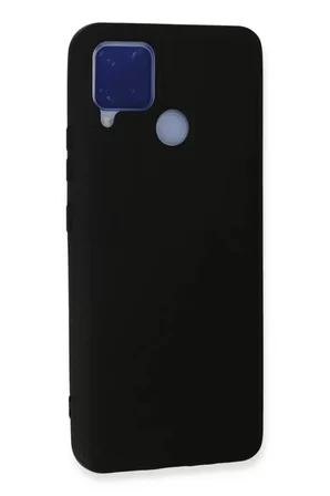 Newface Realme C15 Kılıf Nano içi Kadife Silikon - Siyah