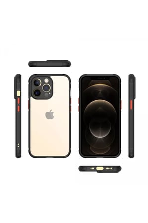 Newface Apple iPhone 13 Pro Kılıf Miami Şeffaf Silikon - Siyah