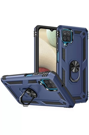 Newface Samsung Galaxy A22 Kılıf Sofya Yüzüklü Silikon Kapak - Lacivert