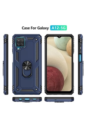 Newface Samsung Galaxy A22 Kılıf Sofya Yüzüklü Silikon Kapak - Lacivert