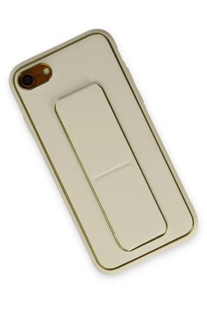 Newface Apple iPhone 7 Kılıf Coco Deri Standlı Kapak - Beyaz