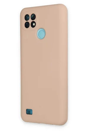 Newface Realme C21 Kılıf Nano içi Kadife Silikon - Pudra