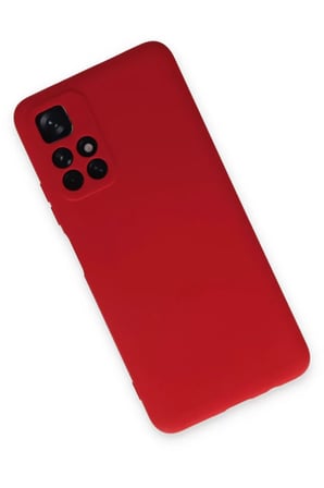Newface Xiaomi Redmi Note 11T Kılıf Nano içi Kadife Silikon - Kırmızı
