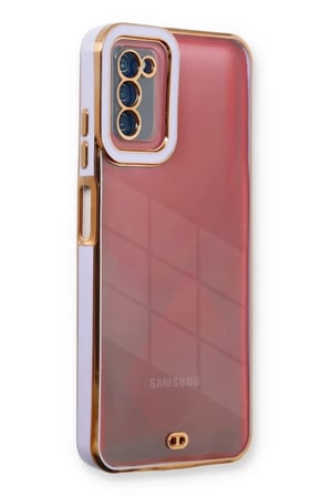 Newface Samsung Galaxy A03S Kılıf Liva Lens Silikon - Lila