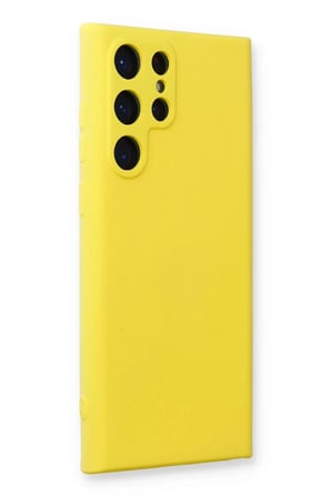 Newface Samsung Galaxy S22 Ultra Kılıf Nano içi Kadife Silikon - Sarı