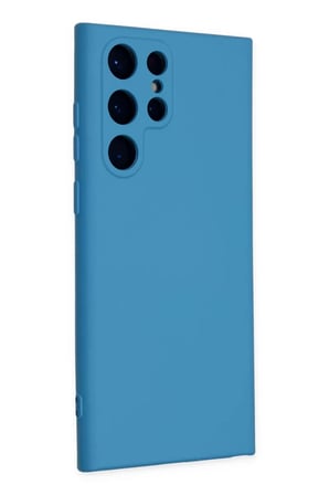Newface Samsung Galaxy S22 Ultra Kılıf Nano içi Kadife Silikon - Mavi