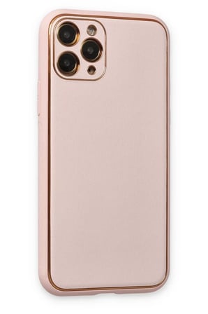 Newface Apple iPhone 11 Pro Kılıf Coco Deri Silikon Kapak - Pudra