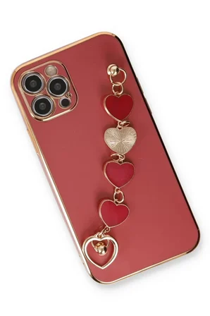 Newface Apple iPhone 12 Pro Max Kılıf Esila Silikon - Kırmızı