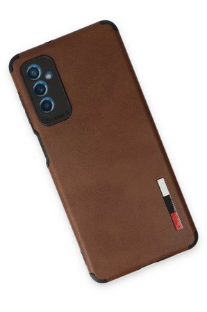 Newface Samsung Galaxy M52 5G Kılıf Loop Deri Silikon - Kahverengi