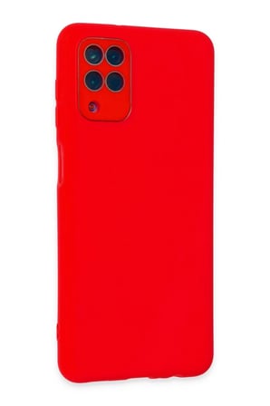 Newface Samsung Galaxy A22 Kılıf Lansman Glass Kapak - Kırmızı