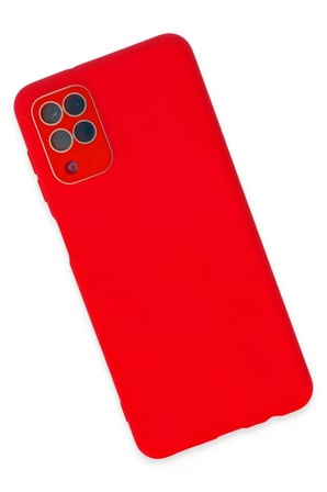 Newface Samsung Galaxy A22 Kılıf Lansman Glass Kapak - Kırmızı