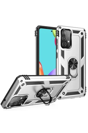 Newface Samsung Galaxy A33 5G Kılıf Sofya Yüzüklü Silikon Kapak - Gümüş
