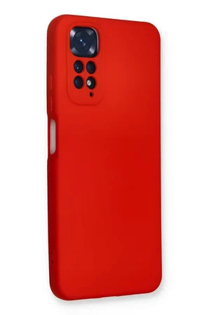 Newface Xiaomi Redmi Note 11 Kılıf Nano içi Kadife Silikon - Kırmızı