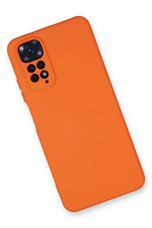 Newface Xiaomi Redmi Note 11 Kılıf Nano içi Kadife Silikon - Turuncu