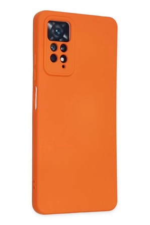 Newface Xiaomi Redmi Note 11 Pro Kılıf Nano içi Kadife Silikon - Turuncu