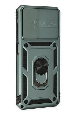 Newface Samsung Galaxy A33 5G Kılıf Pars Lens Yüzüklü Silikon - Yeşil