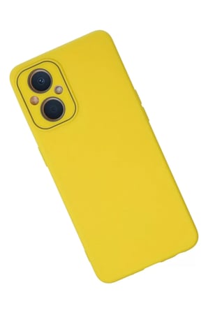 Newface Oppo Reno 7 Lite Kılıf Lansman Glass Kapak - Sarı