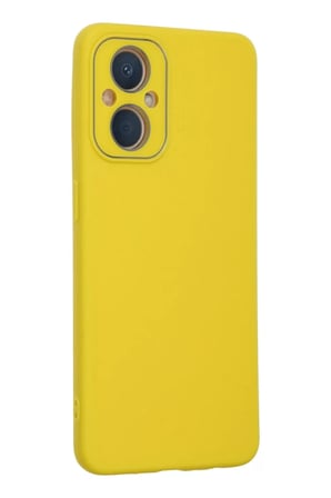 Newface Oppo Reno 7 Lite Kılıf Lansman Glass Kapak - Sarı